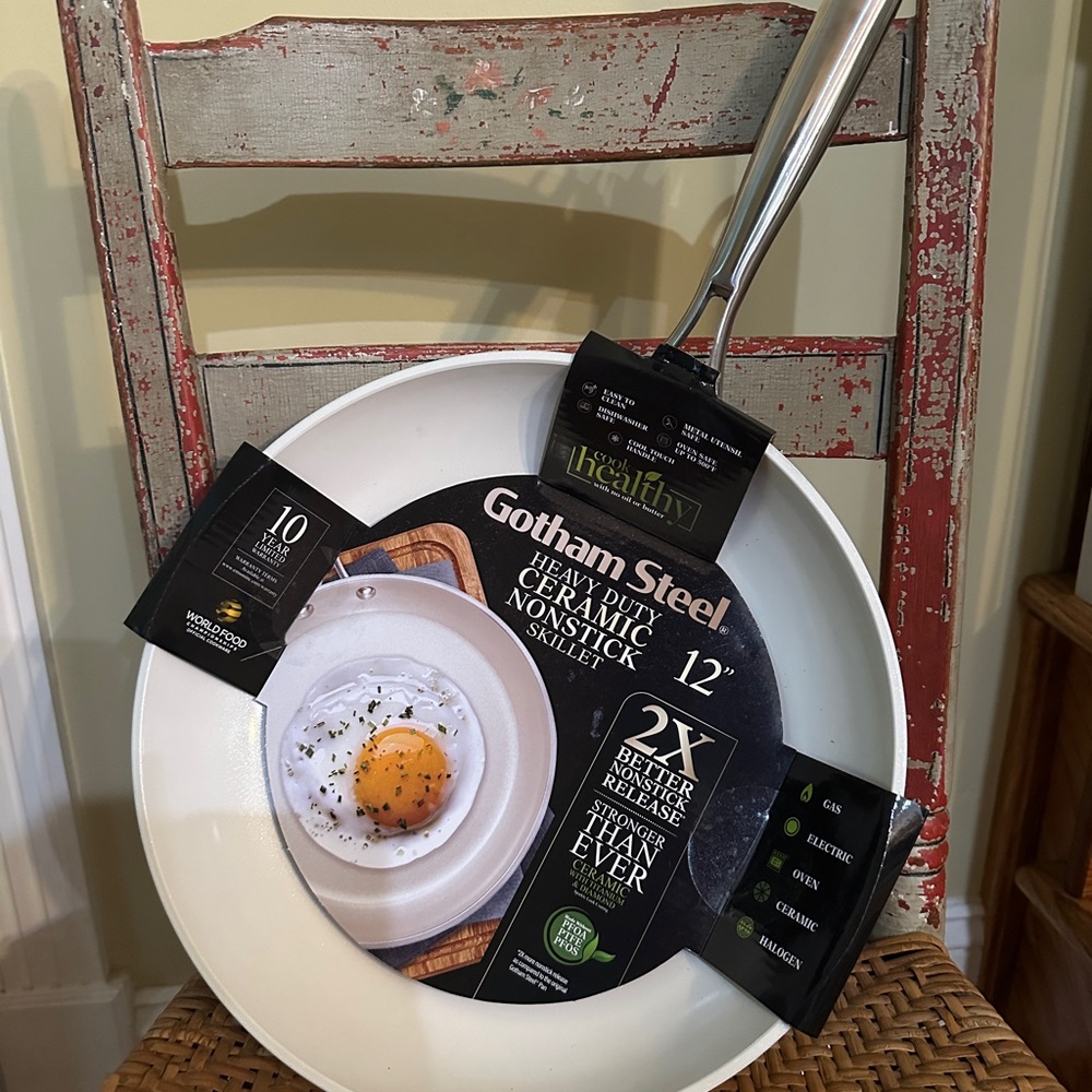 Gotham Steel White Ceramic Nonstick Skillet